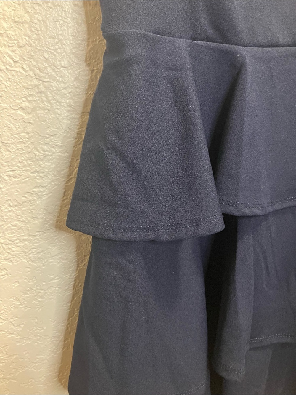 Short Navy Ruffle Dress - Picture 4 of 9